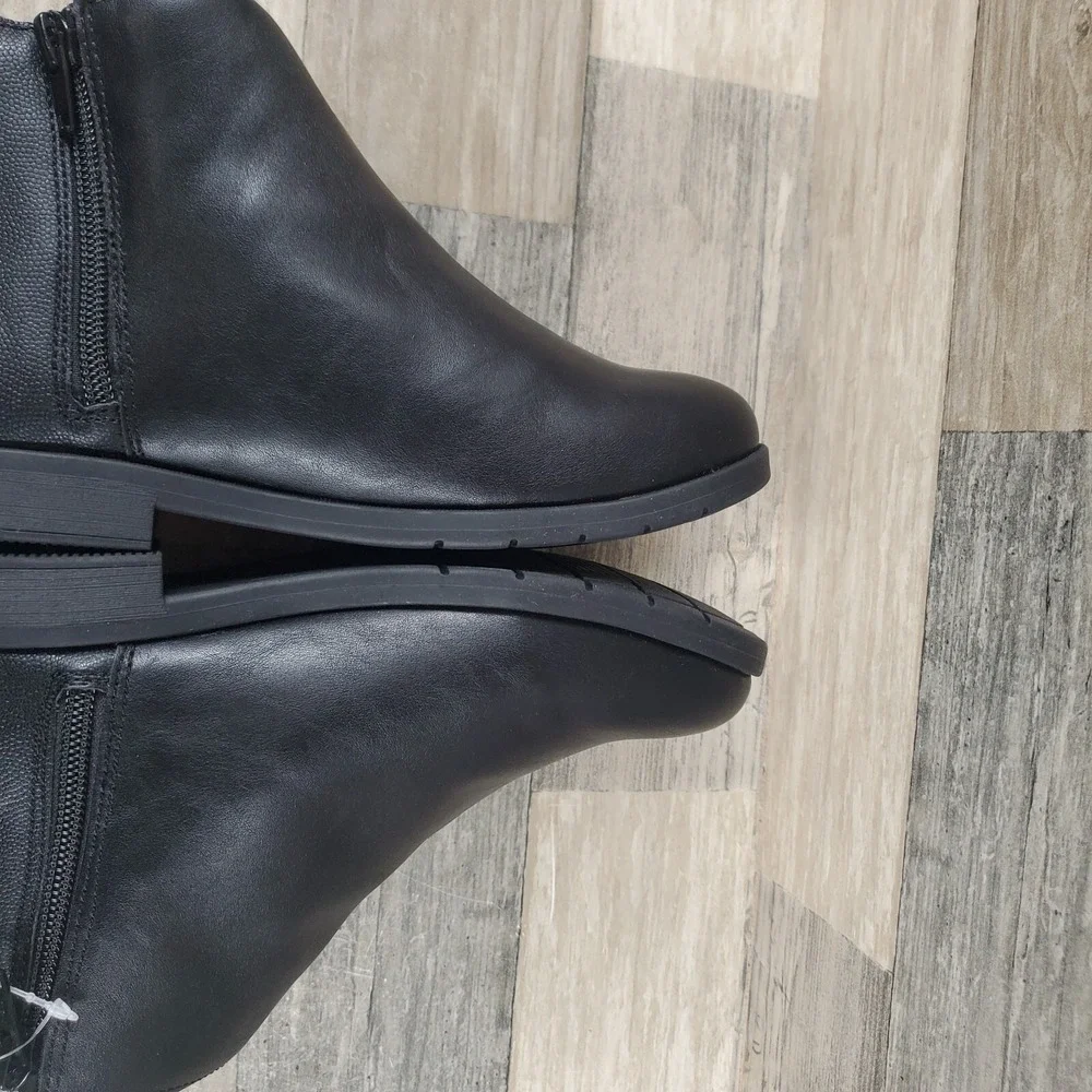 Stride Rite SR Carolyn Kids Ankle Boots Sz 2.5 M Black Zipper Round Toe Booties